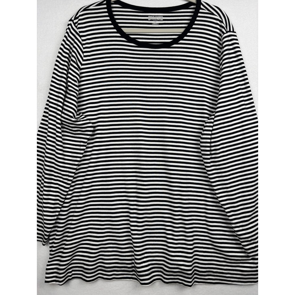 Duluth Trading Co Longtail T Womens 3X Plus Striped Cotton Long Sleeve Tee
